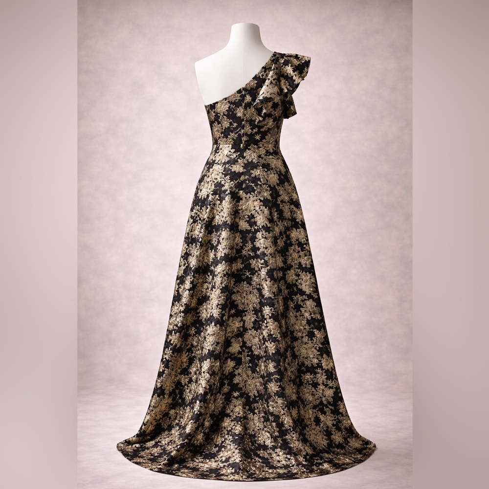 Antonio Melani Black & Gold Brocade Gown – Size 14 – NEW - Picture 3 of 10